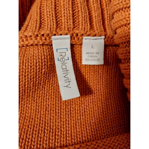 Autumn Burnt Orange Sweater Size L Preppy, Fall, Classy Cowl Collar Academic 🍁 - Picture 12 of 13